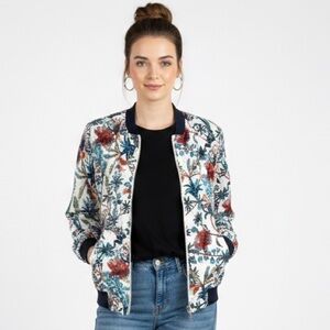 Philosophy Floral Print Lightweight Bomber Jacket
